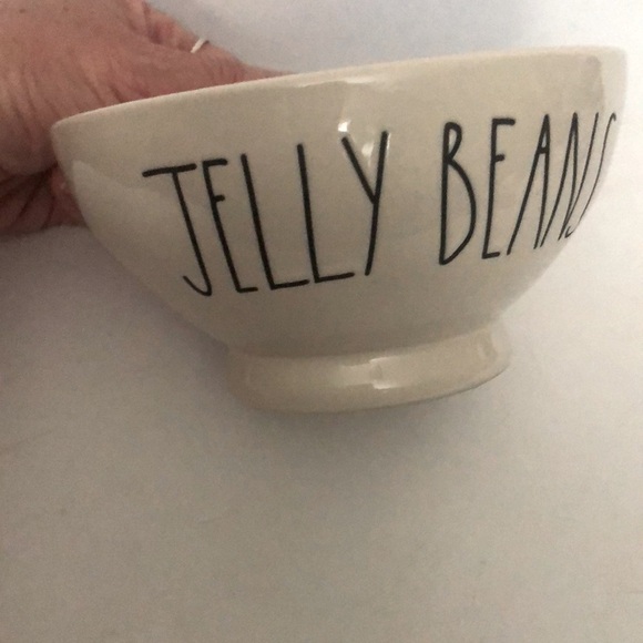 Rae Dunn Small Pedestal Bowl  “Jelly Beans”  with Pink Interior - Picture 3 of 4